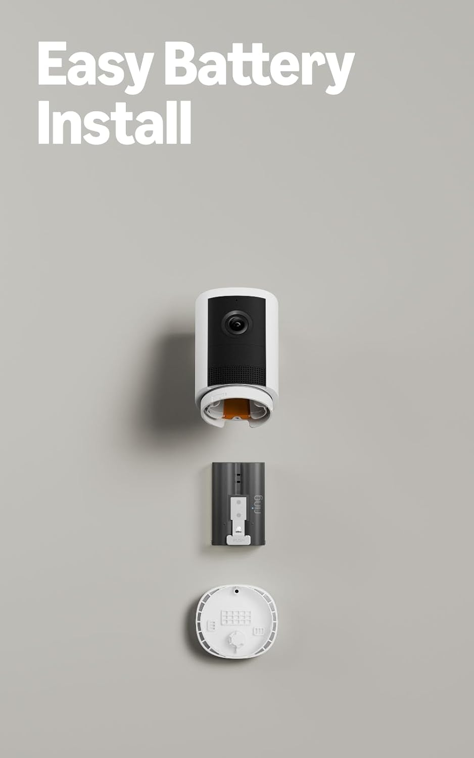 Ring Outdoor Cam 2K (newest model), Battery, Home or business security, Wide-Angle Retinal 2K Video, 6x Enhanced Zoom, Night Vision, White