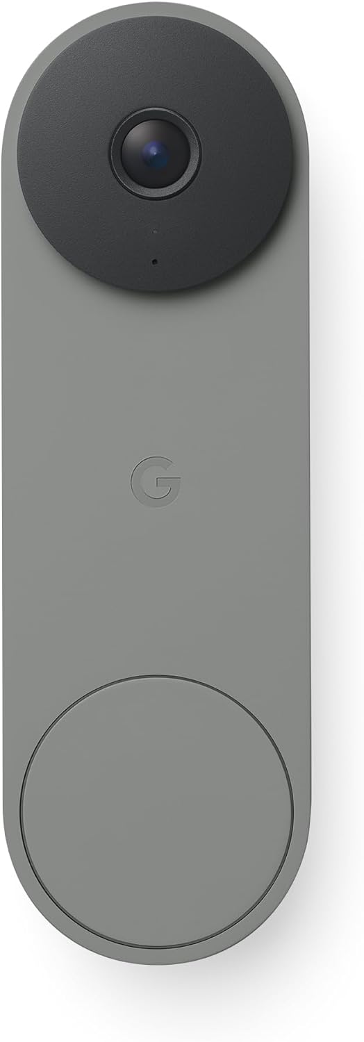 Google Nest Doorbell (Wired, 3rd Gen) - 2K Video, Live View - 2025 - Hazel