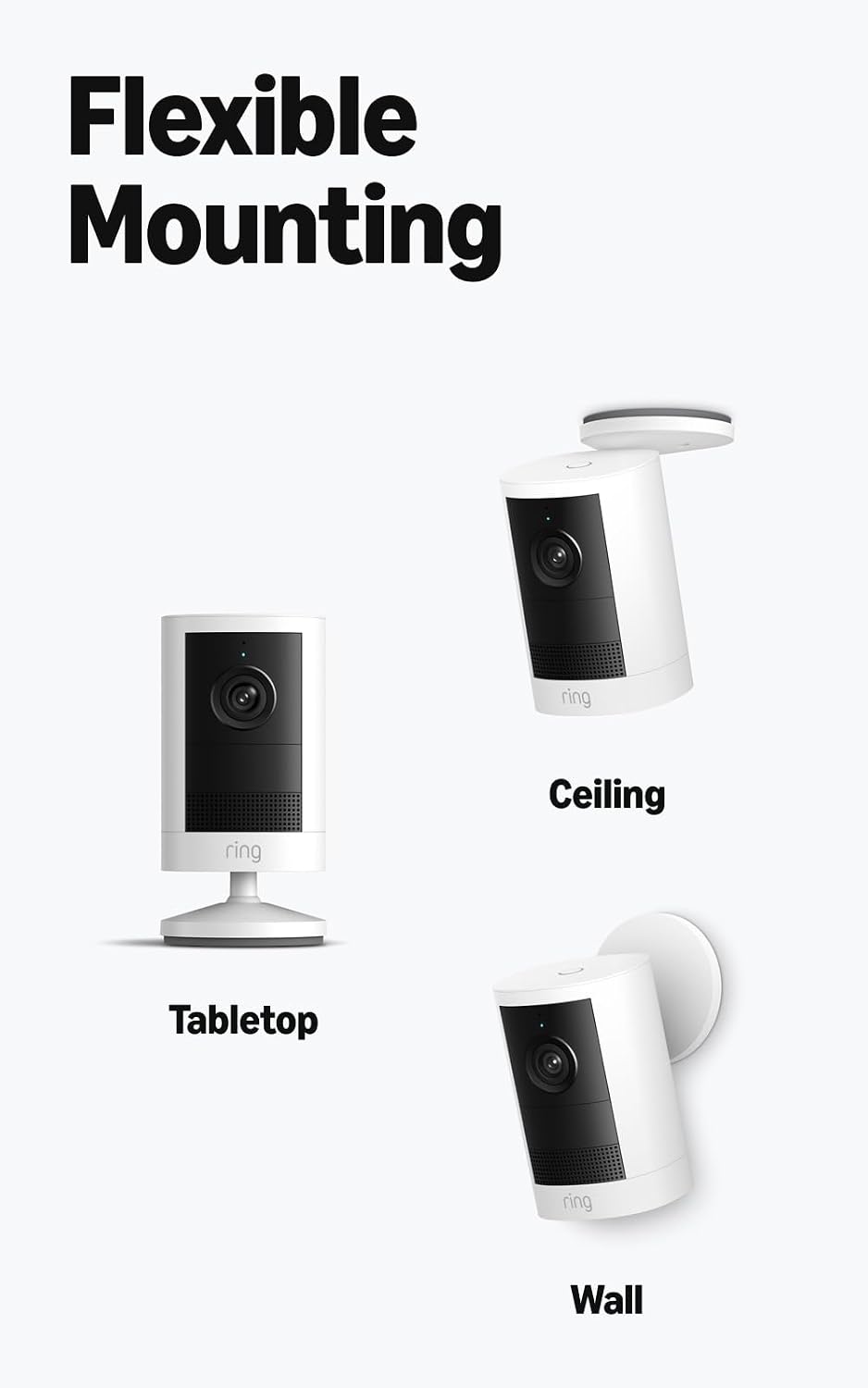 Ring Outdoor Cam 2K (newest model), Battery, Home or business security, Wide-Angle Retinal 2K Video, 6x Enhanced Zoom, Night Vision, White