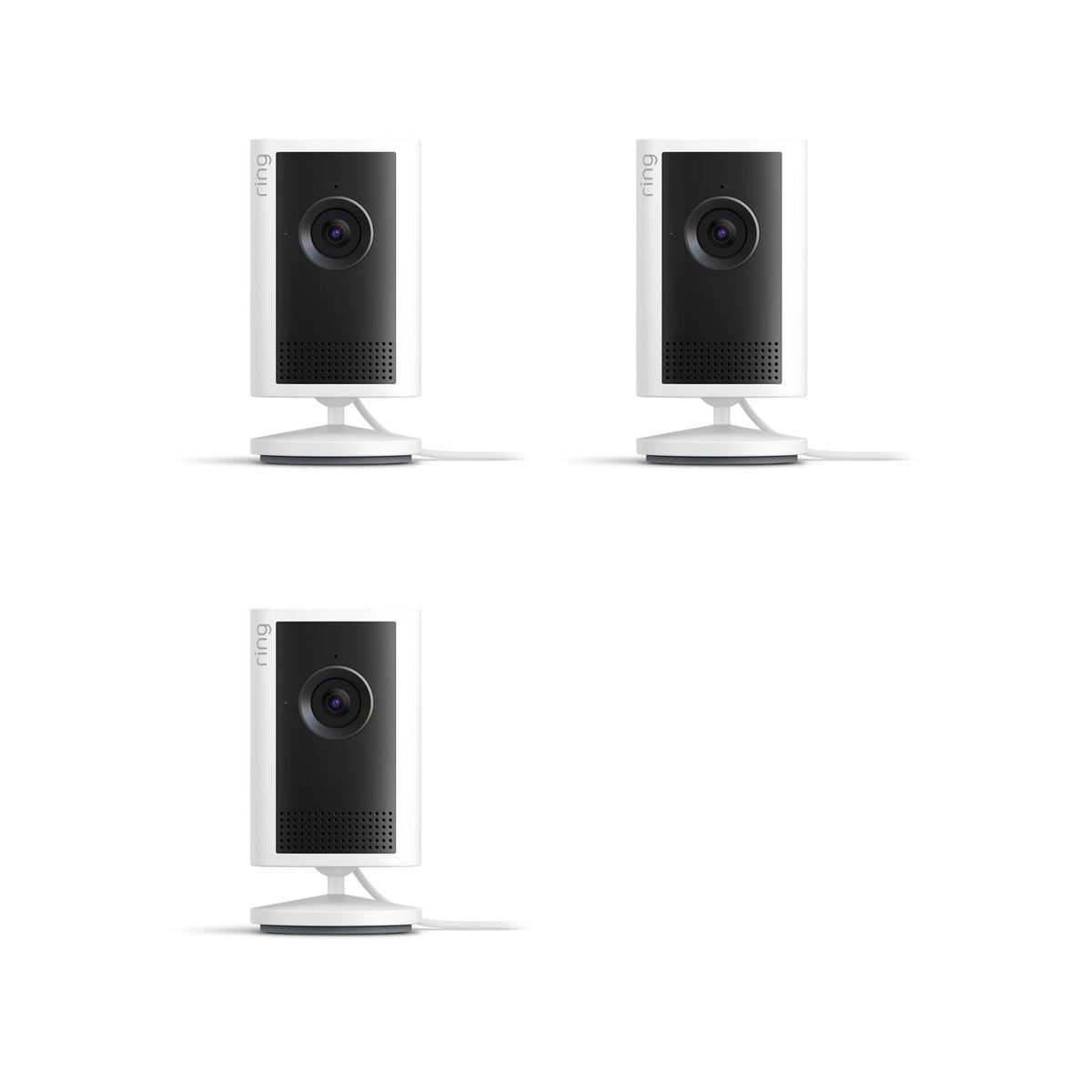 Ring Indoor Cam Plus (newest model), Home or business security, Retinal 2K for crisp, true-to-life video quality, 4x Enhanced Zoom, Low-Light Sight, 4-pack, White