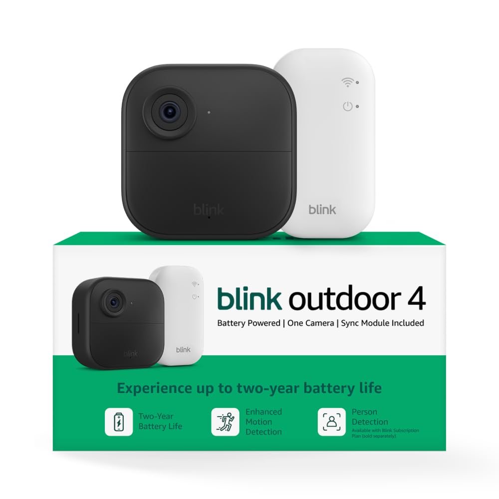 Blink Video Doorbell + Outdoor 4 – Wireless smart security cameras, head-to-toe HD view, two-year battery life. Sync Module Core included – 2 camera system + Video Doorbell