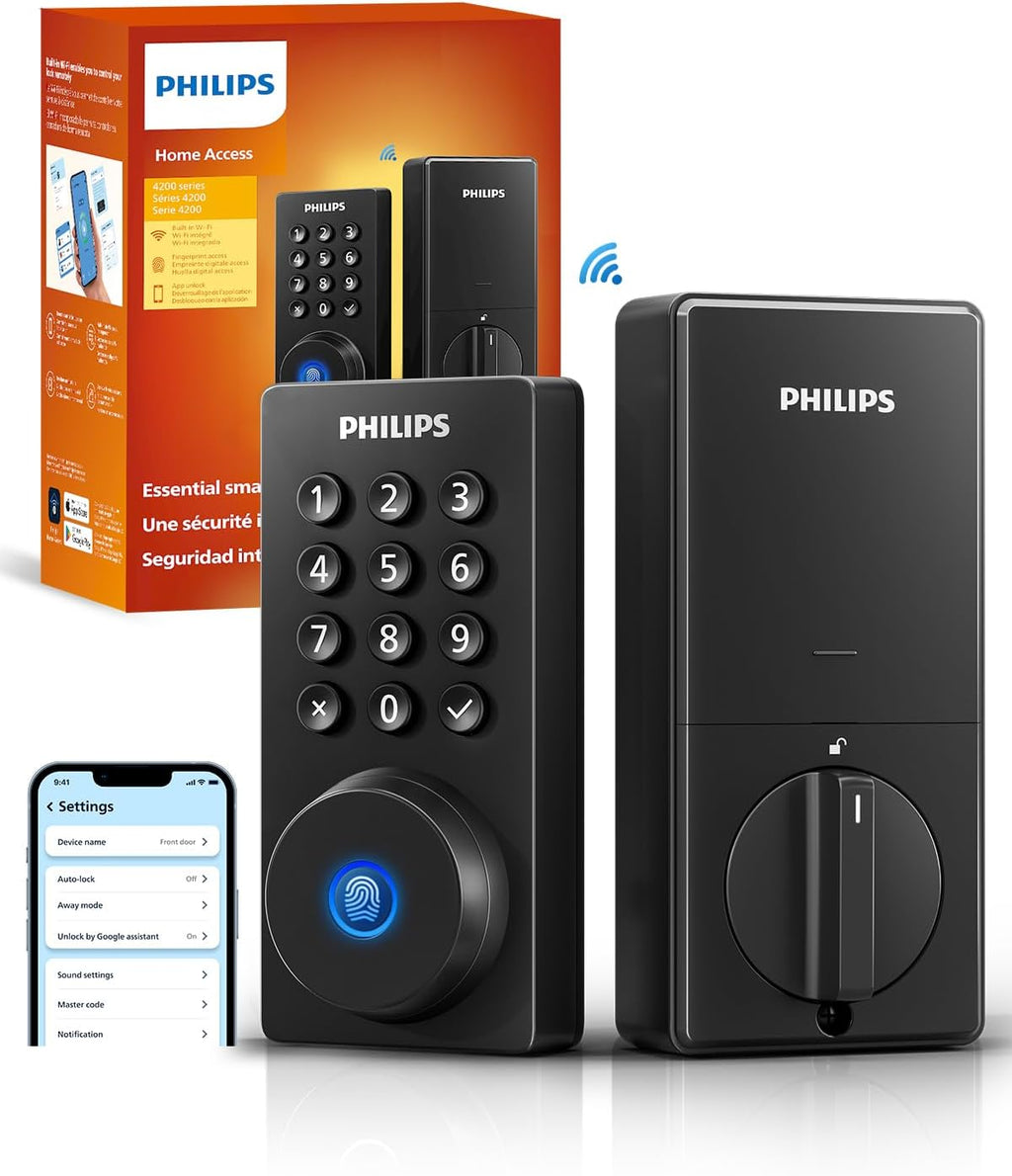 Philips Wi-Fi Smart Deadbolt Lock, Keyless Entry Door Locks for Front Door