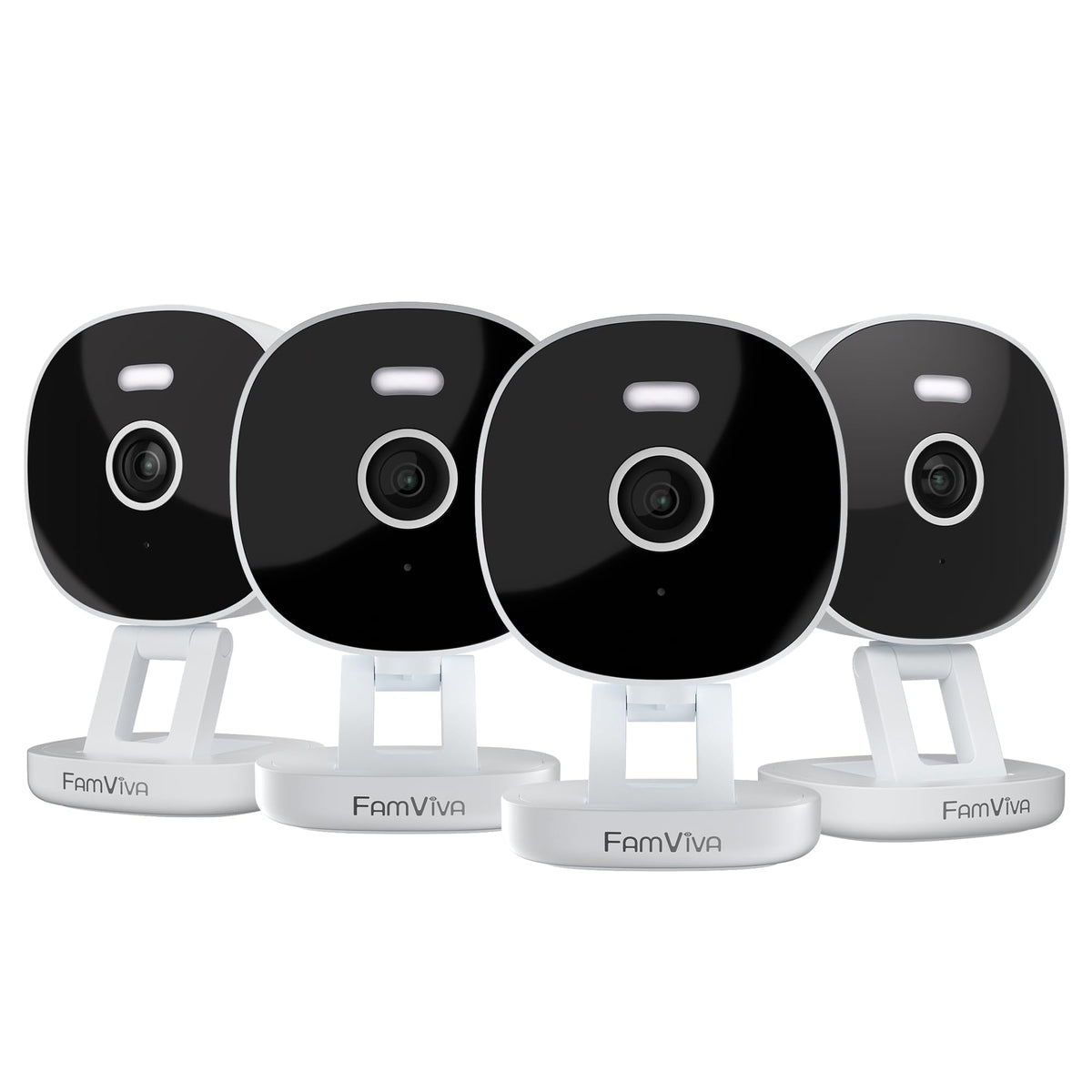 2K Wired Security Camera, Indoor/Outdoor for Home, Pet, Baby, Nanny, IP65 Waterproof Color Night Vision, White Light & Siren, Recording, Motion Detection, Works with Alexa,Pulg in, Black-4P