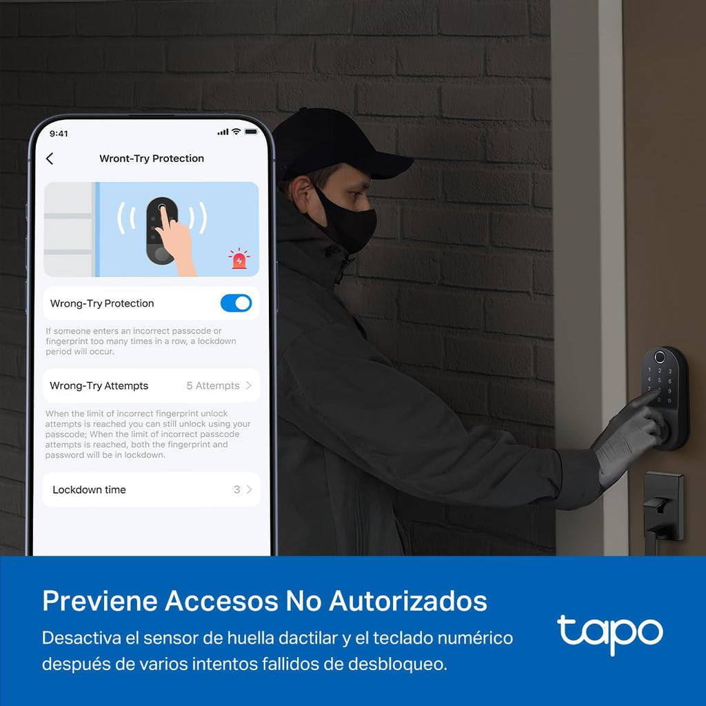 Tapo Smart Wi-Fi Door Lock, Deadbolt, Fingerprint Recognition, DL110