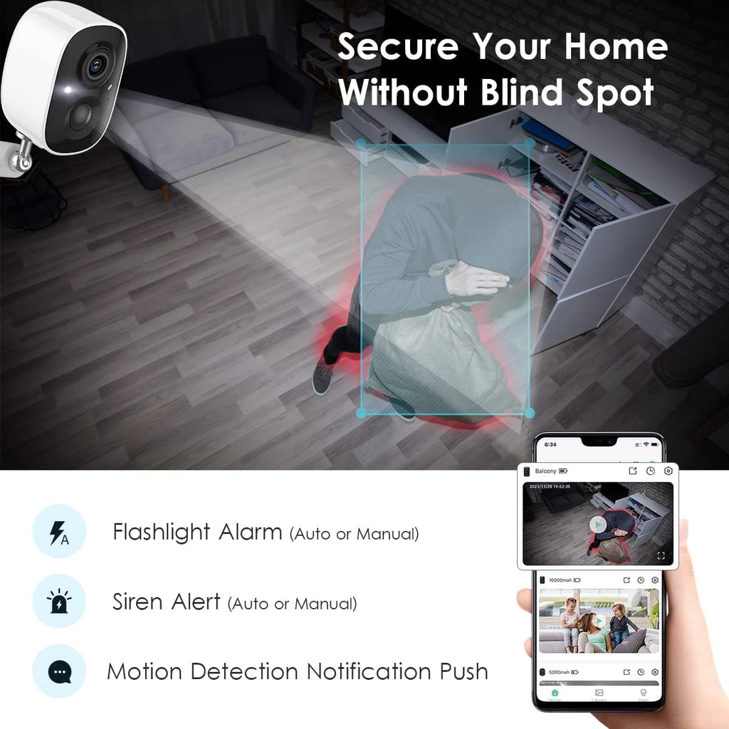 GMK 4 Pack Cameras System, Security Cameras Wireless Outdoor, 2K Video