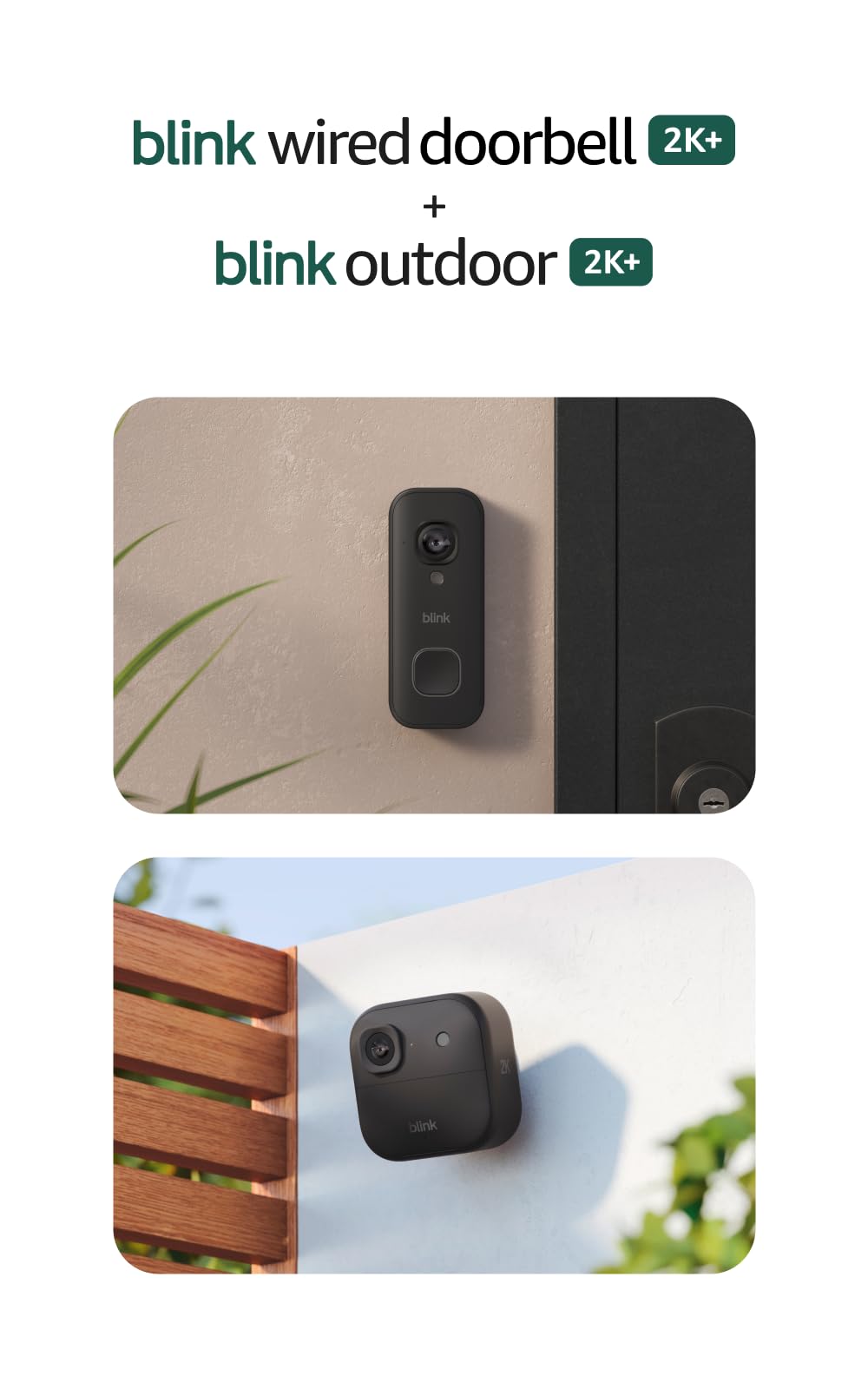 Blink Outdoor 2K+ (newest model) — Wireless smart security camera, 2K video resolution, enhanced audio, two-year battery. Required Sync Module not included — Add-On (Black)