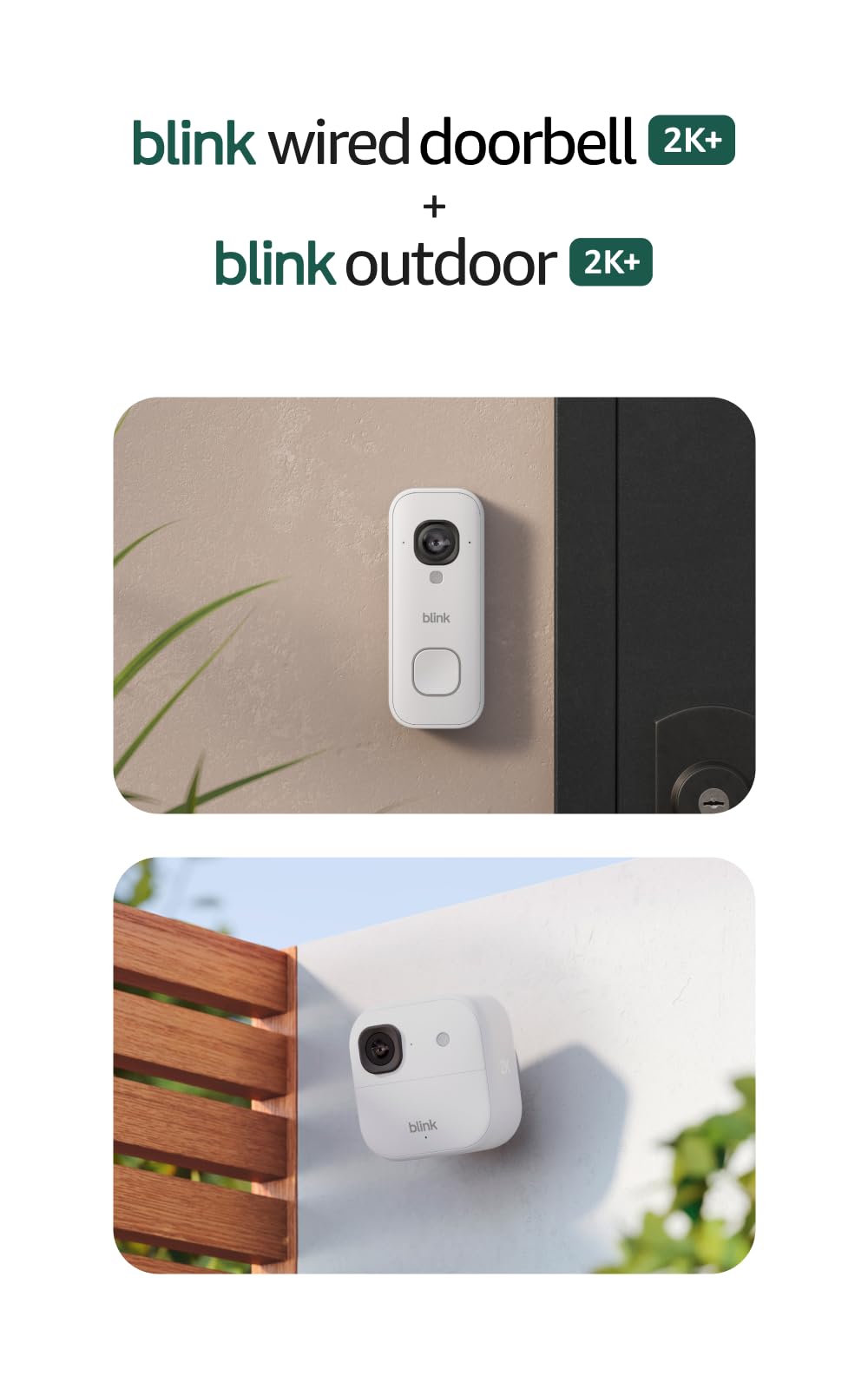 Blink Outdoor 2K+ (newest model) — Wireless smart security camera, 2K video resolution, enhanced audio, two-year battery. Required Sync Module not included — Add-On (Black)