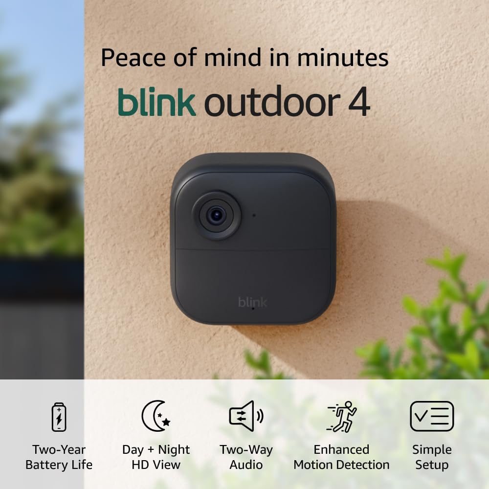 Blink Video Doorbell + Outdoor 4 – Wireless smart security cameras, head-to-toe HD view, two-year battery life. Sync Module Core included – 2 camera system + Video Doorbell