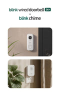 Blink Wired Doorbell 2K+ (all-new) and Blink Chime (newest model) — Head-to-Toe 2K video doorbell, continuous hardwired power, in-home chime, enhanced audio - (Black)