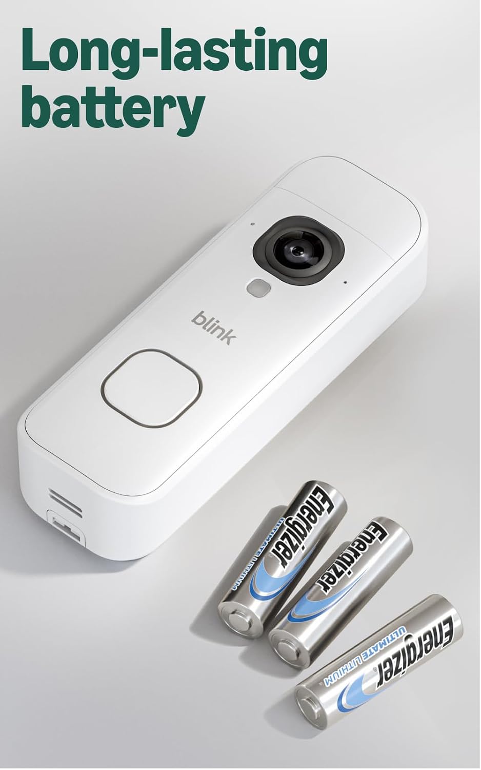 Blink Battery Doorbell 2K+ (newest model) — Wireless video doorbell, 2K resolution, enhanced audio. Required Sync Module not included – Add-On (White)