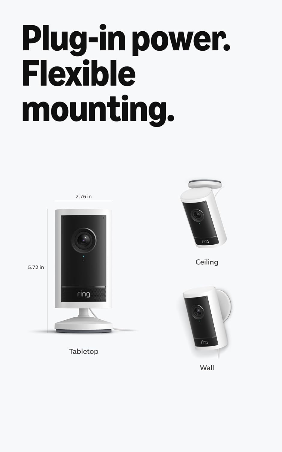 Ring Outdoor Cam 4K Pro (newest model), Plug-In, Retinal 4K with wide-angle video, 10x Enhanced Zoom, and Night Vision, Black