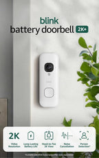 Blink Battery Doorbell 2K+ (newest model) — Wireless video doorbell, 2K resolution, enhanced audio. Required Sync Module not included – Add-On (White)