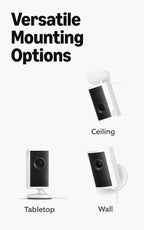 Ring Indoor Cam Plus (newest model), Home or business security, Retinal 2K for crisp, true-to-life video quality, 4x Enhanced Zoom, Low-Light Sight, 4-pack, White