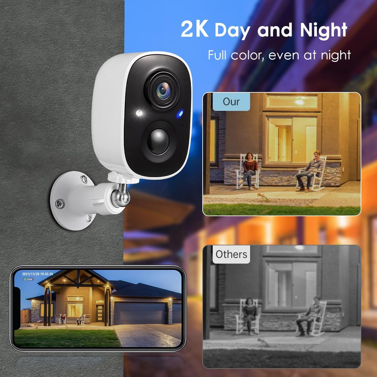 GMK 4 Pack Cameras System, Security Cameras Wireless Outdoor, 2K Video