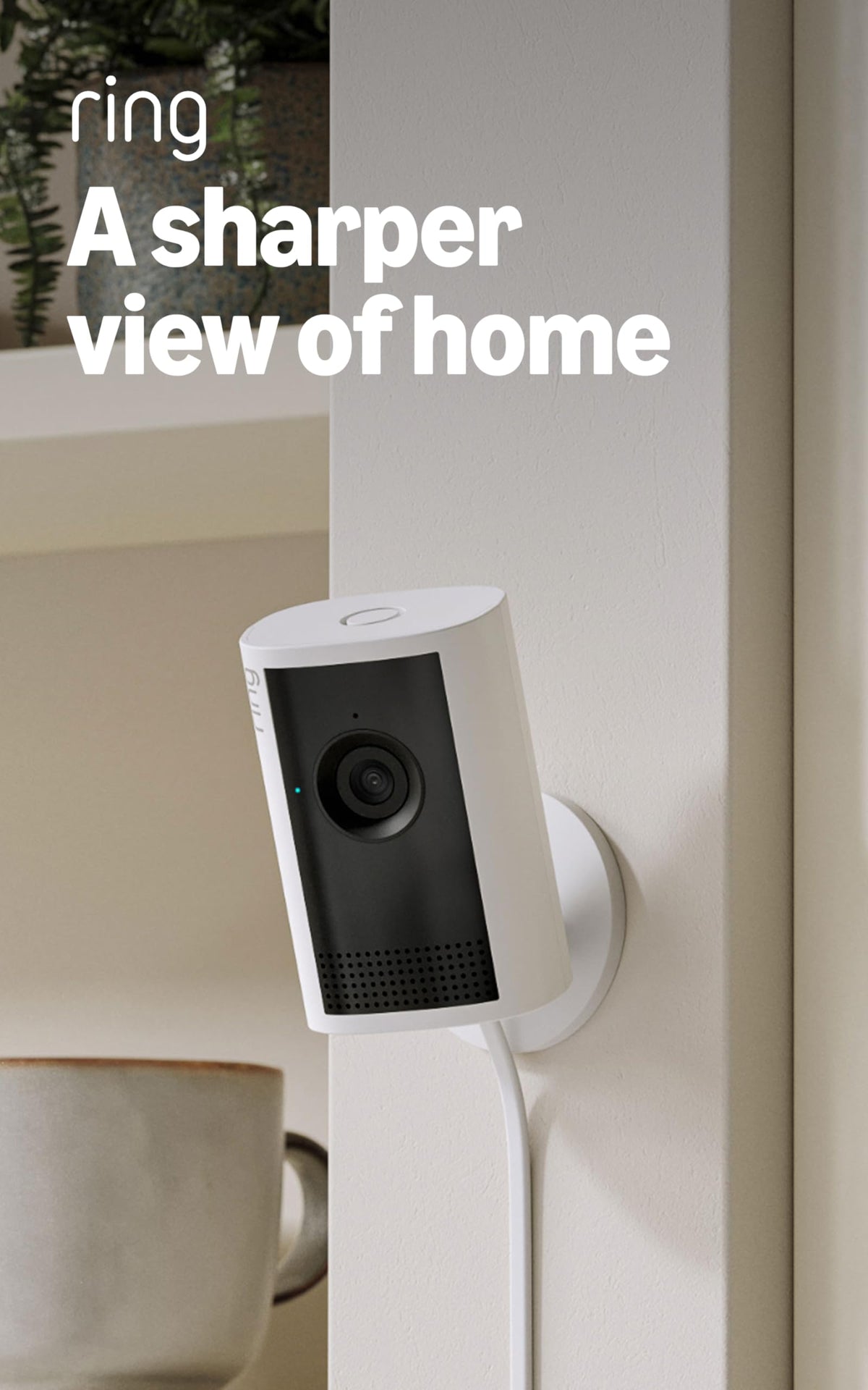 Ring Indoor Cam Plus (newest model), Home or business security, Retinal 2K for crisp, true-to-life video quality, 4x Enhanced Zoom, Low-Light Sight, 4-pack, White