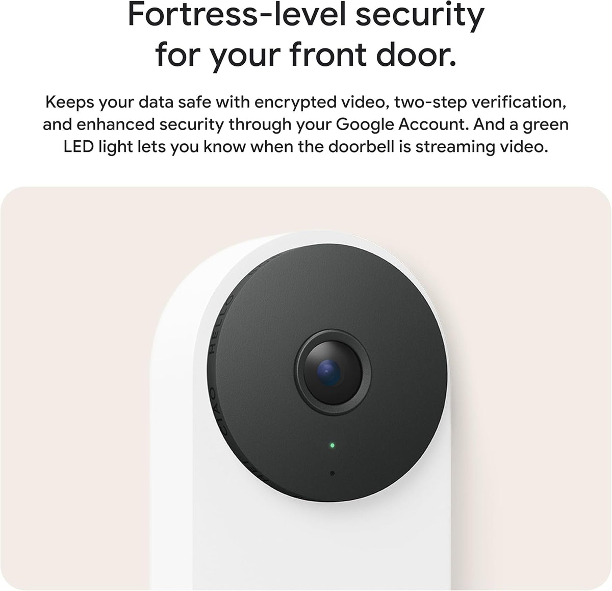Google Nest Doorbell (Wired, 3rd Gen) - 2K Video, Live View - 2025 - Hazel
