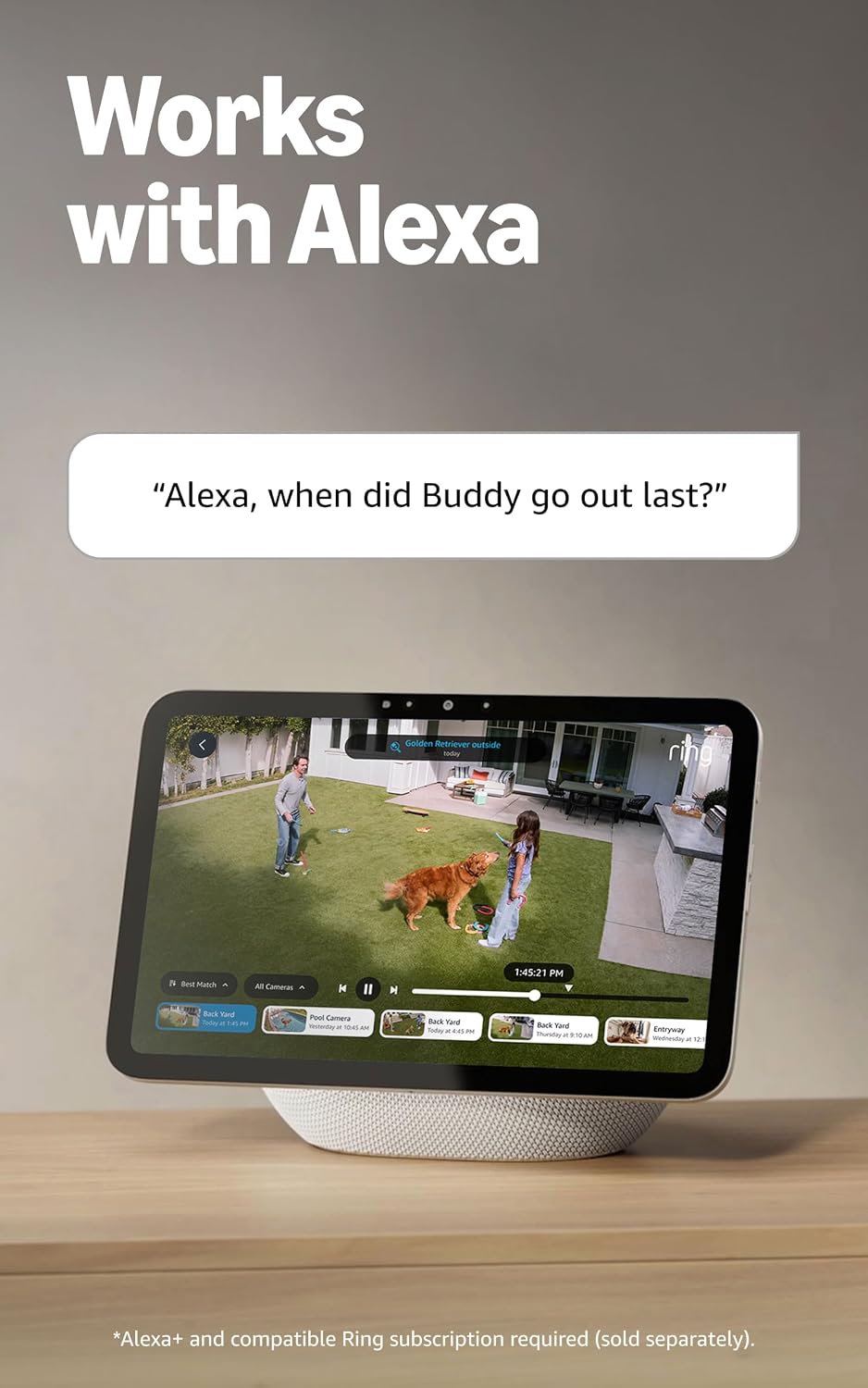Ring Spotlight Cam 4K Pro (newest model), Plug-In, Home or business security, Retinal 4K with wide-angle video, 10x Enhanced Zoom, and 600 Lumen Spotlights, White