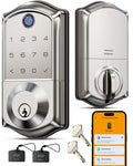 Veise VE017 Fingerprint Smart Door Lock with App Control, Matte Black