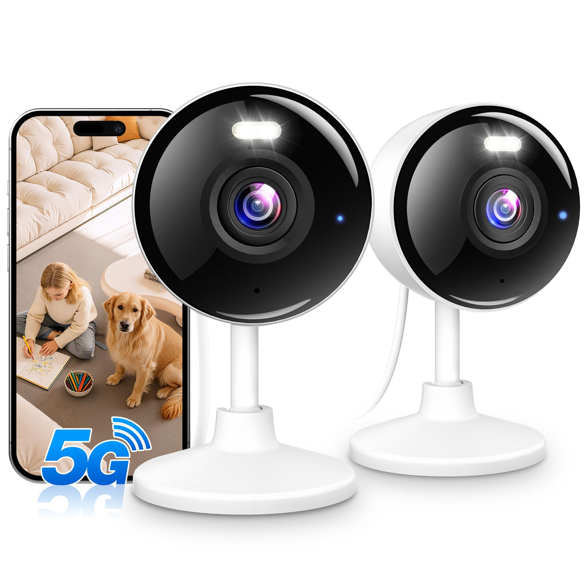 2K Security Cameras 4 Pack, Home Cameras Indoor/Outdoor for Baby/Pet