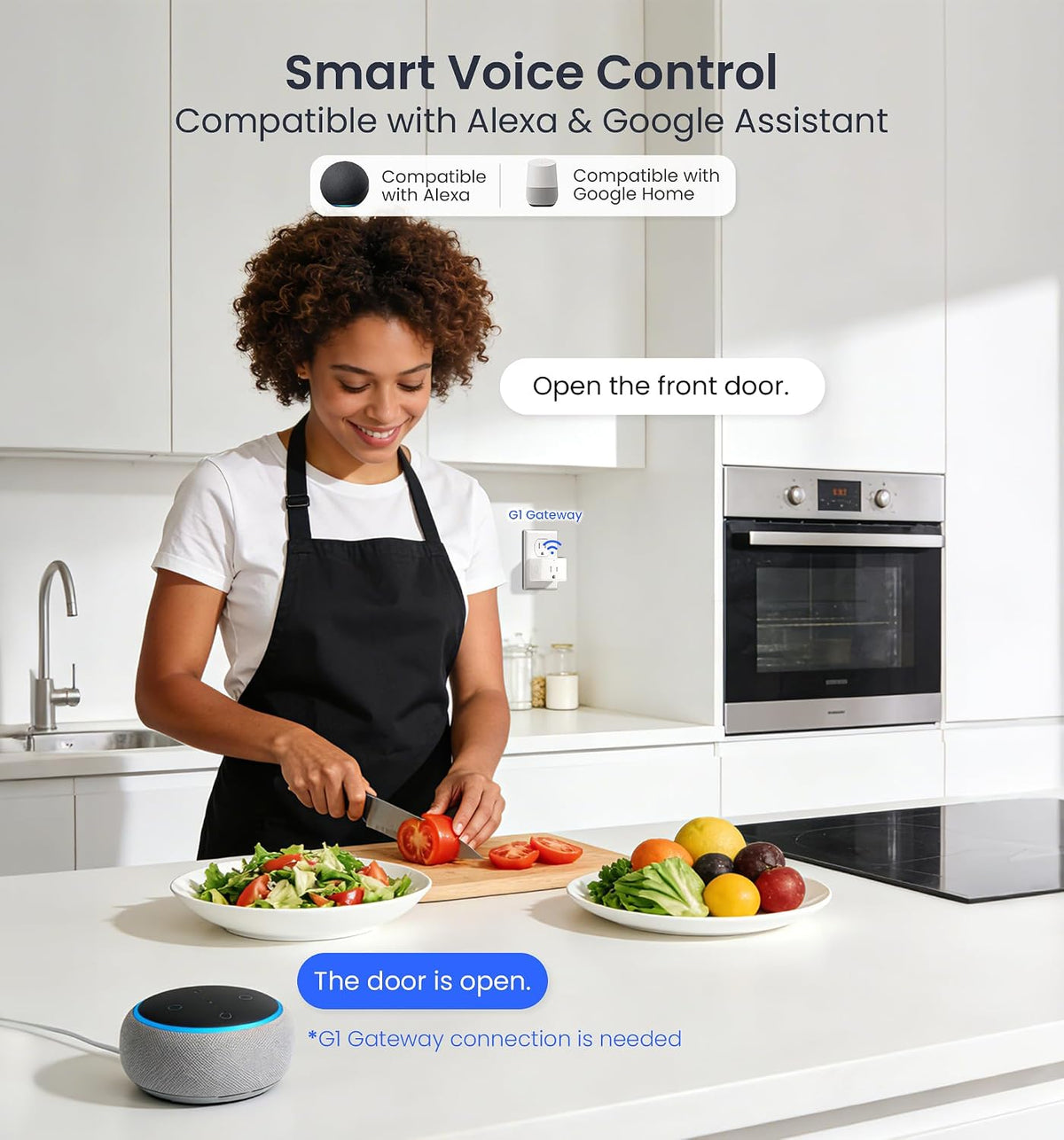 Veise VE017 Fingerprint Smart Door Lock with App Control, Matte Black