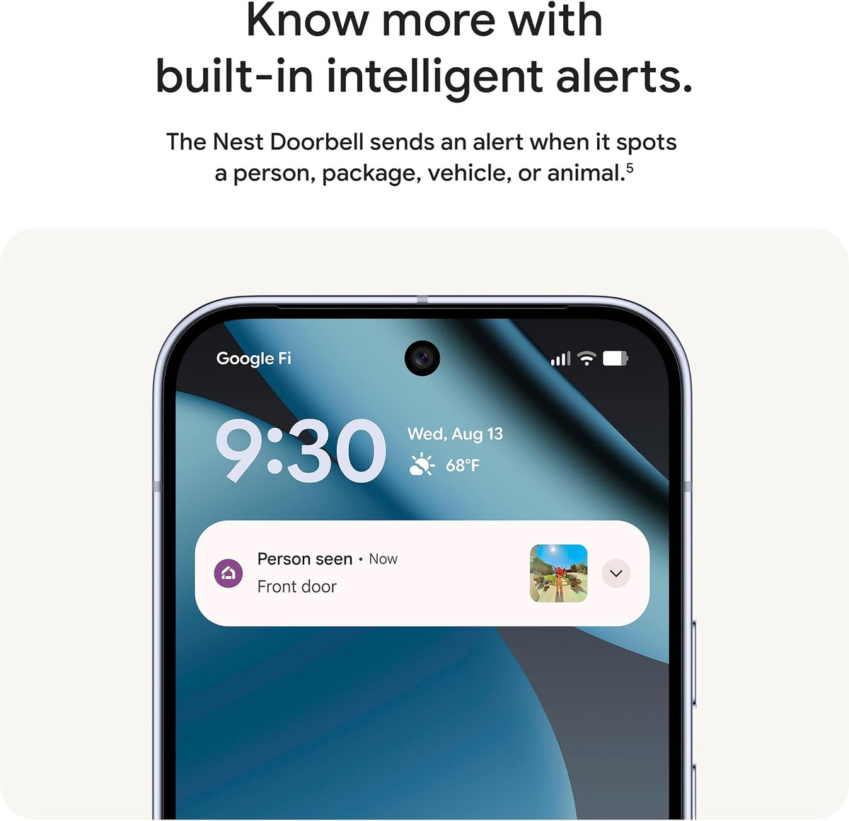 Google Nest Doorbell (Wired, 3rd Gen) - 2K Video, Live View - 2025 - Hazel