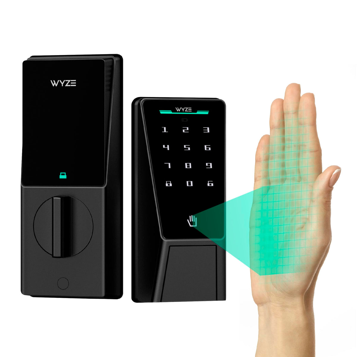 Wyze Auto-Lock Bolt v2, Fingerprint Keyless Entry Smart Lock, AI Learning Scanner with Wi-Fi Front Door Lock Deadbolt, Auto-Lock, 8 Months Battery, BHMA2, IP53, Anti-Peep Keypad, Backup Keys