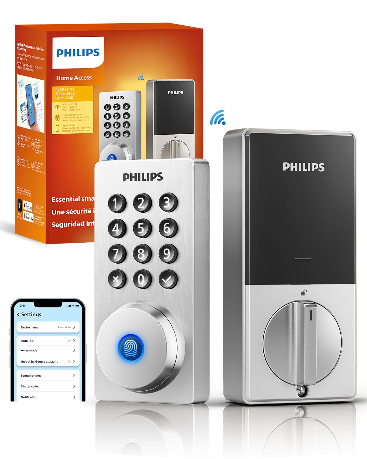 Philips Wi-Fi Smart Deadbolt Lock, Keyless Entry Door Locks for Front Door