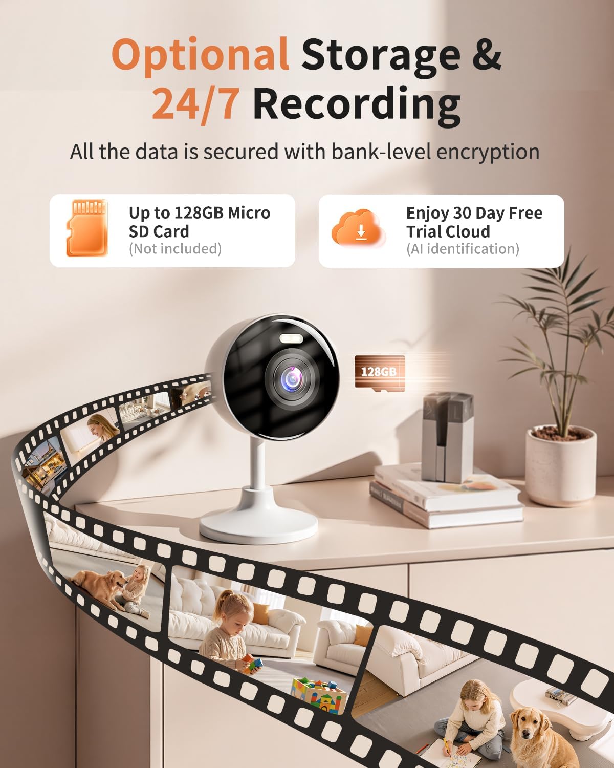 2K Security Cameras 4 Pack, Home Cameras Indoor/Outdoor for Baby/Pet