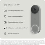 Google Nest Doorbell (Wired, 3rd Gen) - 2K Video, Live View - 2025 - Hazel