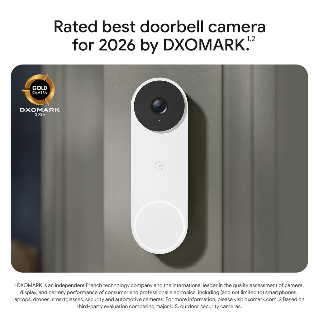 Google Nest Doorbell (Wired, 3rd Gen) - 2K Video, Live View - 2025 - Hazel