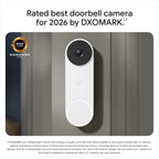 Google Nest Doorbell (Wired, 3rd Gen) - 2K Video, Live View - 2025 - Hazel