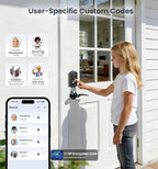 Veise VE017 Fingerprint Smart Door Lock with App Control, Matte Black