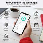 Wyze Auto-Lock Bolt, Fingerprint Keyless Entry Door Smart Bluetooth Deadbolt Replacement, Backlit Keypad, IPX5 Weatherproof, in-App History and Scheduled Access, BHMA, UL 20-Min Fire Rated