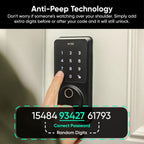 Wyze Auto-Lock Bolt v2, Fingerprint Keyless Entry Smart Lock, AI Learning Scanner with Wi-Fi Front Door Lock Deadbolt, Auto-Lock, 8 Months Battery, BHMA2, IP53, Anti-Peep Keypad, Backup Keys