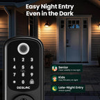 DESLOC B200 Fingerprint Smart Lock with 2 Lever Handles Set,Front Door Lock
