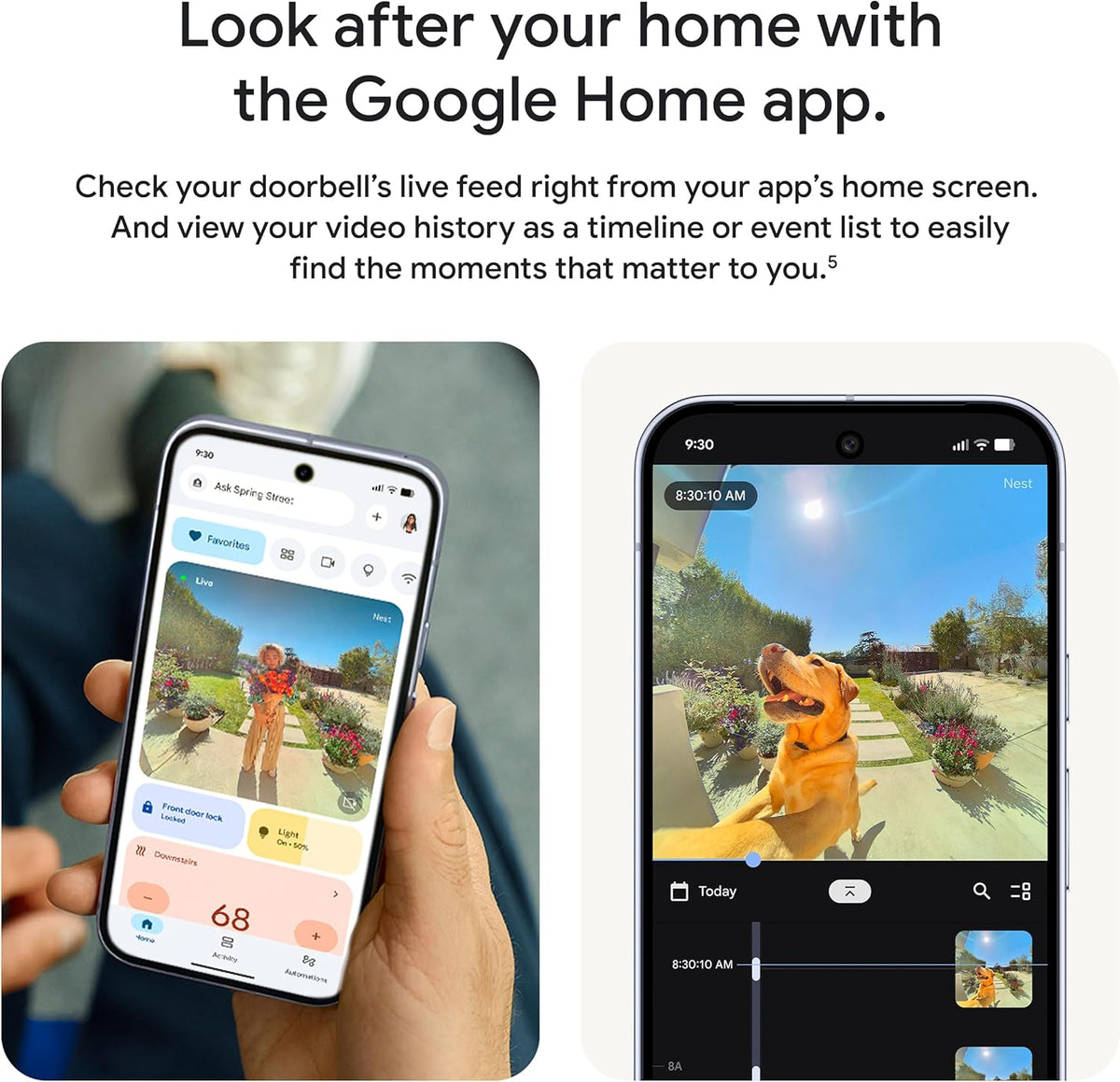 Google Nest Doorbell (Wired, 3rd Gen) - 2K Video, Live View - 2025 - Hazel