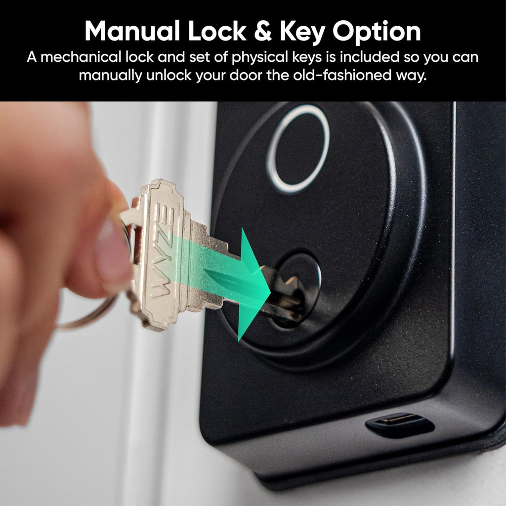 Wyze Auto-Lock Bolt v2, Fingerprint Keyless Entry Smart Lock, AI Learning Scanner with Wi-Fi Front Door Lock Deadbolt, Auto-Lock, 8 Months Battery, BHMA2, IP53, Anti-Peep Keypad, Backup Keys
