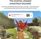 Google Nest Doorbell (Wired, 3rd Gen) - 2K Video, Live View - 2025 - Hazel